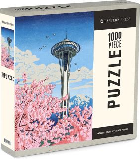 1,000 Piece Space Needle with Cherry Blossoms Puzzle