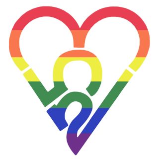 253 Heart Sticker - Rainbow (Large)