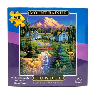 500 Piece Dowdle Folk Art Mount Rainier Puzzle