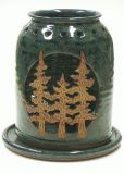 Forest Candle Handmade Pottery Lantern - by Pam and Mac