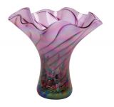 Glass Eye Studio - Large Ruffle Vase - Eggplant - 9