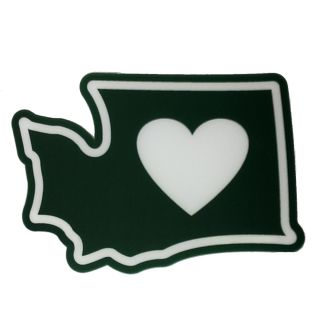 I Love Washington State - Heart in WA - Window Cling
