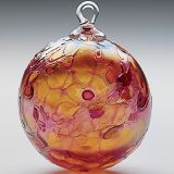 Mt. St. Helens Ash Hand Blown Glass Ornament - Rose Quartz - 3'' diameter