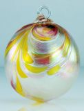 Mt. St. Helens Ash Hand Blown Glass Ornament - Sunset Taffy - 3'' diameter