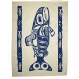 Native American Salmon Design Tea Towel - 19