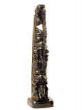 Native American Totem Pole - Frog, Rave, Turtle, Beaver, Bear - 12.5