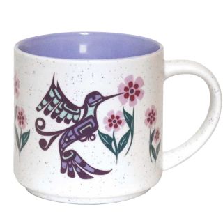 16oz Indigenous Art Ceramic Mug - Hummingbird by Francis Dick