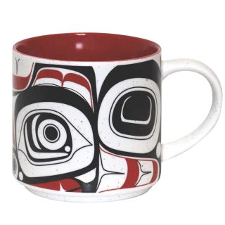 16oz Indigenous Art Ceramic Mug - Matriarch Bear by Morgan Asoyuf