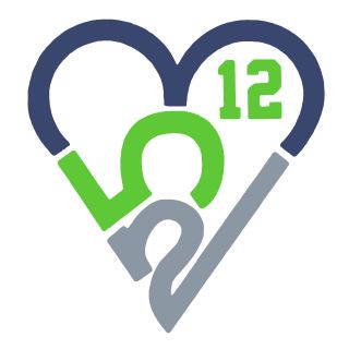 253 Heart Sticker - 12th Man (Large)
