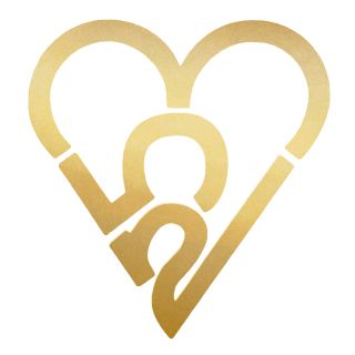 253 Heart Sticker - Gold (Large)