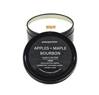 Apples & Maple Bourbon wood wick Travel Candle {Fall Seasonal}