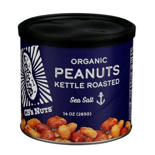 CB's Nuts Organic Sea Salt Roasted Peanuts - 14oz Tin