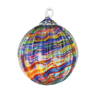 Glass Eye Studio Hand Blown Glass Classic Ornament - Rainbow Kaleidoscope - 3