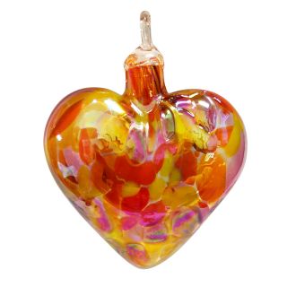 Glass Eye Studio Hand Blown Glass Heart Ornament - Sunset Beauty - 3