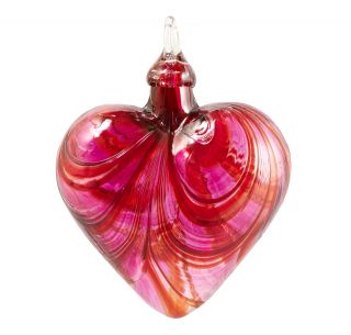 Glass Eye Studio Hand Blown Glass Heart Ornament - Valentine - 3