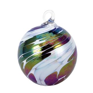 Glass Eye Studio Hand Blown Glass Ornament - Black Ice - 3'' diameter