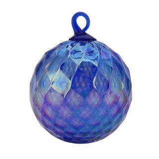 Glass Eye Studio - September Birthstone Ornament - Sapphire Diamond Facet - 3'' diameter