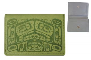 Indigenous American Design - Raven Box Card Wallet - Green