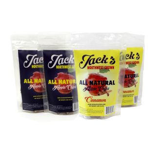 Jack's All Natural Apple Chips - 4 Bag Special - Original & Cinnamon - 6oz total