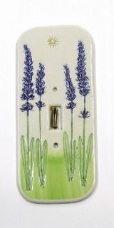 Porcelain Pottery Lavender Single Light Switch Cover Plate - By Mike and Donna Day