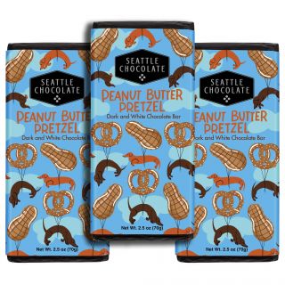 Seattle Chocolate - Peanut Butter Pretzel Truffle Bar - Best Price: Pack of 3 Bars (7.5oz total)