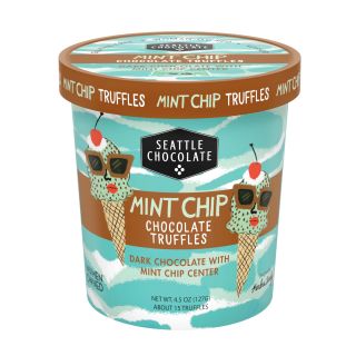 Seattle Chocolates - Mint Chip Chocolate Truffles Pint - 4.5 oz