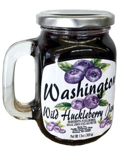 Washington Wild Huckleberry Jam - 13oz Handled Jar