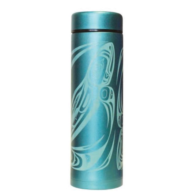 17oz Native American Insulated Tumbler with Removable Strainer - Salmon by Trevor Angus