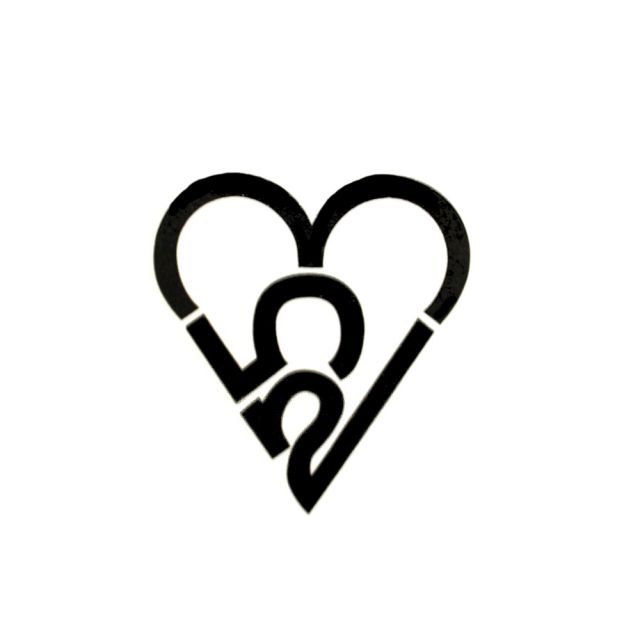253 Heart Sticker - Black (Small)