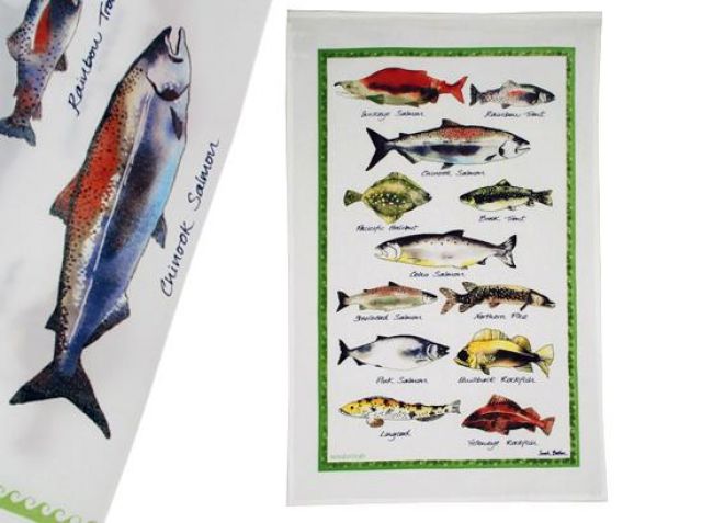 Fish Chart - Printed Tea Towel - 18