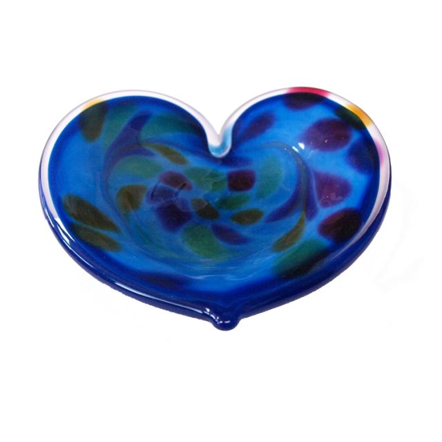Glass Eye Studio - Affection Dish - Blue Heart - approx 5