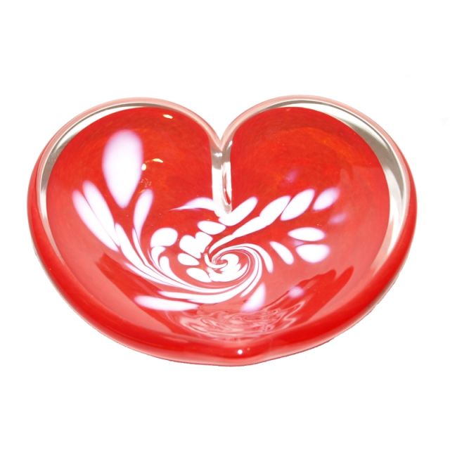 Glass Eye Studio - Affection Dish - Red Heart - approx 5