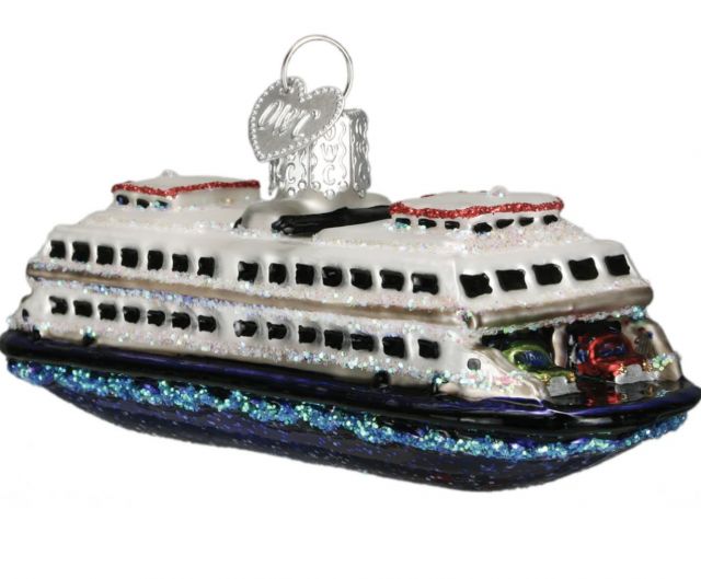 Glass Ornament - Ferry Boat 