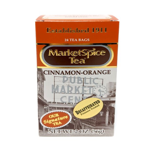 MarketSpice Tea - Decaffeinated Cinnamon-Orange Tea - 24 bags (1 box)