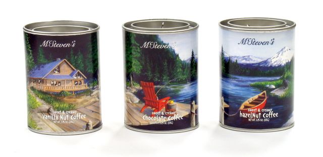 McSteven's Great Outdoors Coffee Mixes - Vanilla Nut, Chocolate, Hazelnut - set of 3 tins - 6.75 oz
