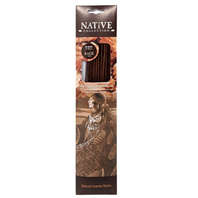 Native Collection Hand-Dipped Natural Incense - Sage - 20 sticks