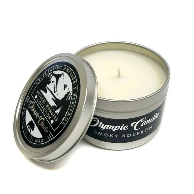 Olympic Candle 6oz Soy Travel Candle - Smoky Bourbon