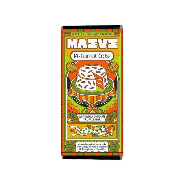 Seattle Chocolate Presents Maeve - 14 Carrot Cake Truffle Bar - 2.5 oz