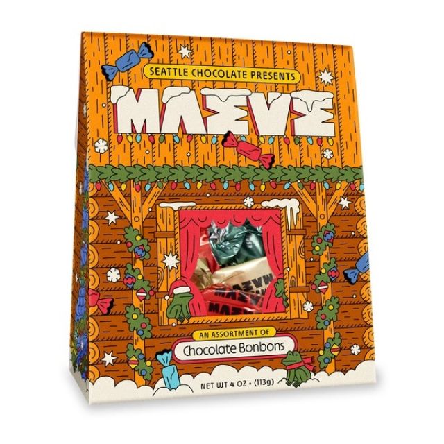 Seattle Chocolate Presents Maeve - 4oz Holiday Truffle Box - Cabin Fever