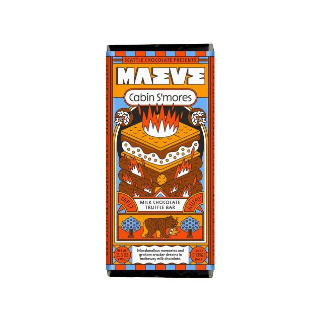Seattle Chocolate Presents Maeve - Cabin S'mores Truffle Bar - 2.5 oz