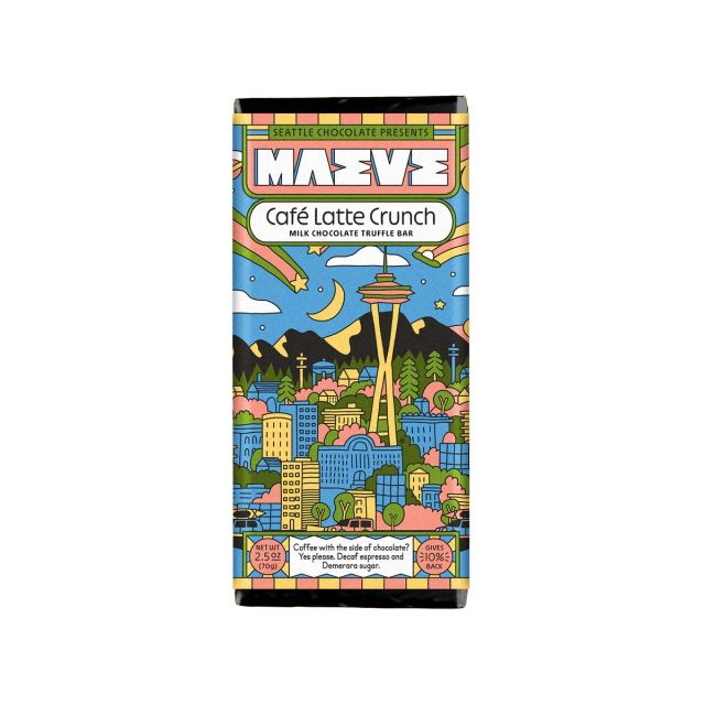 Seattle Chocolate Presents Maeve - Cafe Latte Crunch Chocolate Truffle Bar - 2.5oz