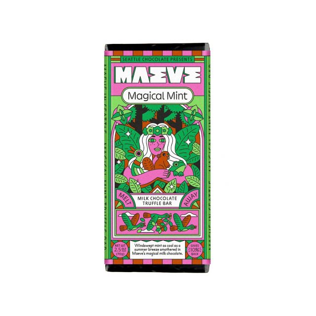 Seattle Chocolate Presents Maeve - Magical Mint Truffle Bar - 2.5 oz