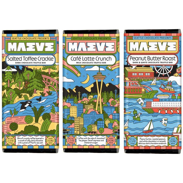 Seattle Chocolate Presents Maeve - Seattle Trio - 3 Bars