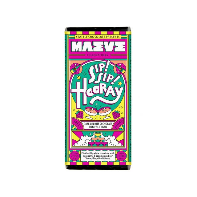 Seattle Chocolate Presents Maeve - Sip! Sip! Hooray Truffle Bar - 2.5 oz