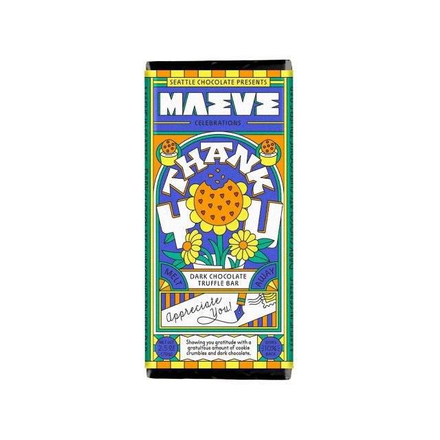 Seattle Chocolate Presents Maeve - Thank you! Truffle Bar - 2.5oz